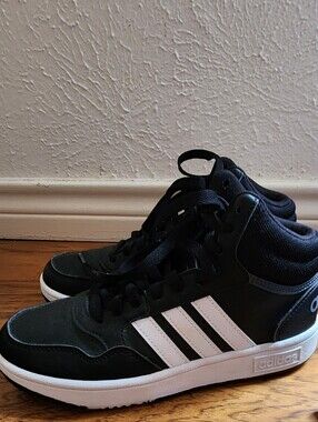 Adidas Black and White High-Top Sneakers